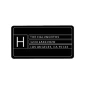 Stijlvolle, moderne geometrisch | Zwart-wit Etiket (Voorkant)