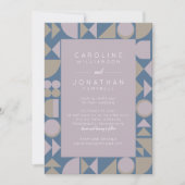 Stijlvolle moderne Geometrische Aarde Lila huwelij Kaart (Voorkant)