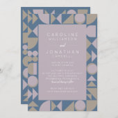 Stijlvolle moderne Geometrische Aarde Lila huwelij Kaart (Voorkant / Achterkant)