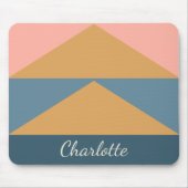 Stijlvolle moderne geometrische gouden blauwe gepe muismat (Voorkant)