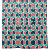 Stijlvolle moderne geometrische kleur kubus douchegordijn (Voorkant)