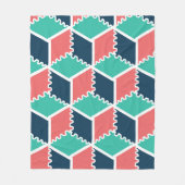 Stijlvolle moderne geometrische kleur kubus fleece deken (Voorkant)