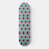 Stijlvolle moderne geometrische kleur kubus persoonlijk skateboard (Voorkant)