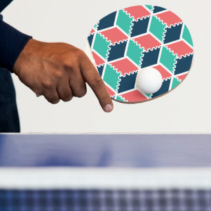 Stijlvolle moderne geometrische kleur kubus tafeltennisbatje