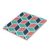 Stijlvolle moderne geometrische kleur kubus tegeltje (Zijkant)
