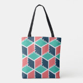 Stijlvolle moderne geometrische kleur kubus tote bag (Achterkant)
