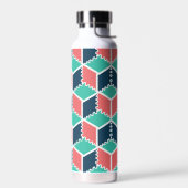 Stijlvolle moderne geometrische kleur kubus waterfles (Links)