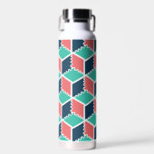 Stijlvolle moderne geometrische kleur kubus waterfles (Voorkant)