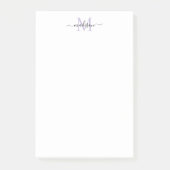 Stijlvolle moderne girly script monogram Paarse pa Post-it® Notes (Voorkant)
