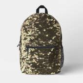 Stijlvolle Moderne Glanzende Gouden Zeemeermin Seq Bedrukte Rugzak (Voorkant)