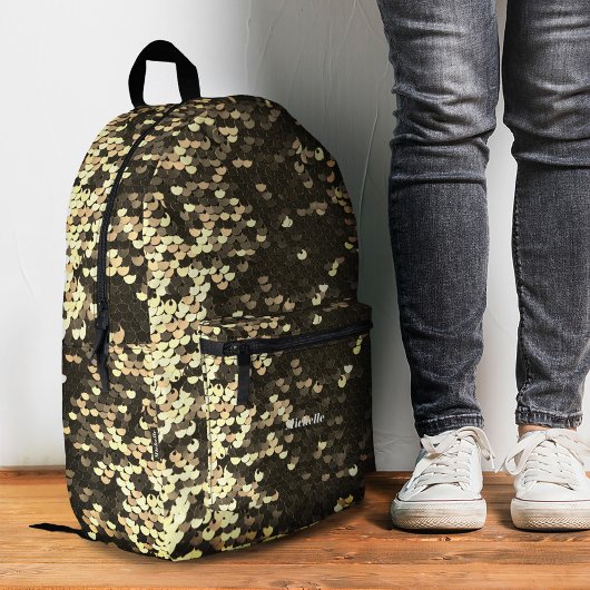 Stijlvolle Moderne Glanzende Gouden Zeemeermin Seq Bedrukte Rugzak