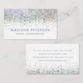 Stijlvolle moderne Glitter Event Coordinator Plann Visitekaartje (Voorkant / Achterkant)