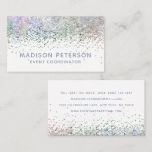 Stijlvolle moderne Glitter Event Coordinator Plann Visitekaartje