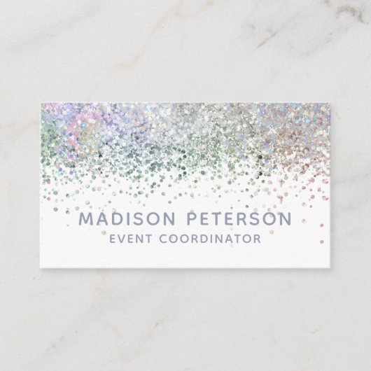 Stijlvolle moderne Glitter Event Coordinator Plann Visitekaartje (Voorkant)