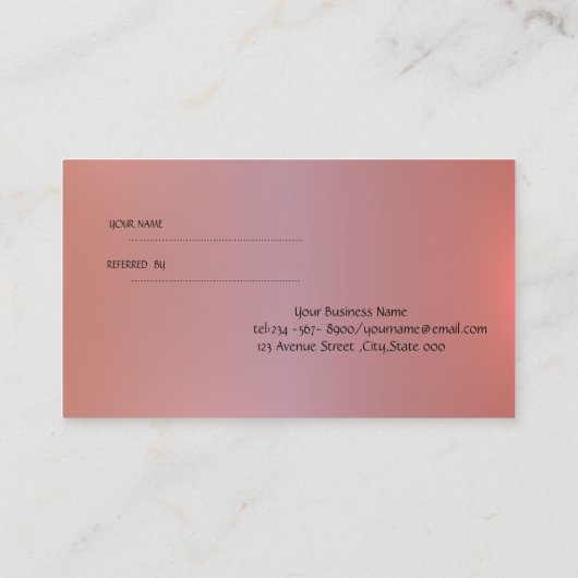 Stijlvolle moderne Glitter Faux Lashes Reference K Aanbevelingskaartje (Achterkant)