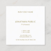 Stijlvolle, moderne Gold Monogram Professional-Sja Vierkante Visitekaartje (Achterkant)