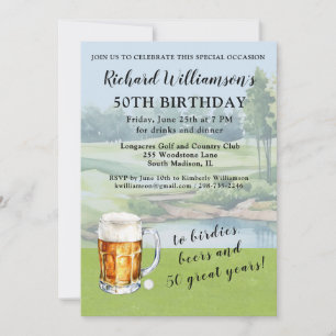 Stijlvolle moderne golf humoristische 50e verjaard kaart