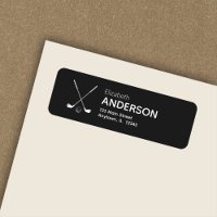 Stijlvolle moderne golfclubs zwart retouradres