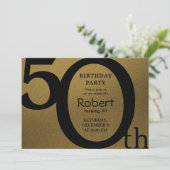 Stijlvolle Moderne Gouden en Zwarte Verjaardagsuit Kaart (Staand voorkant)