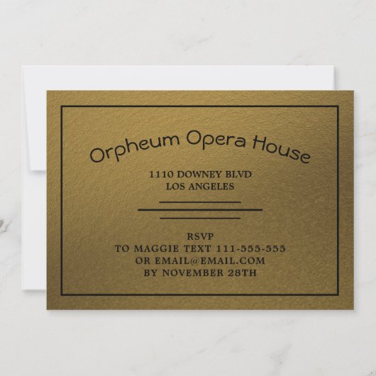 Stijlvolle Moderne Gouden en Zwarte Verjaardagsuit Kaart (Achterkant)