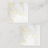 Stijlvolle Moderne Gouden Marmeren Professionele E Vierkante Visitekaartje (Voorkant / Achterkant)