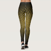 Stijlvolle Moderne Gouden Pixel Geometrisch Patroo Leggings (Achterkant)