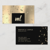 Stijlvolle moderne gouden stippen visitekaartje (Voorkant / Achterkant)