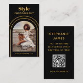 Stijlvolle moderne grafische QR-code voor script Visitekaartje (Voorkant / Achterkant)