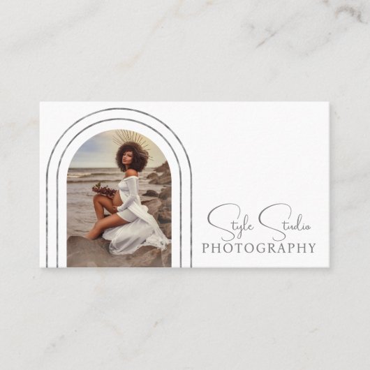 Stijlvolle moderne grafische QR-code voor script Visitekaartje (Voorkant)