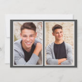 Stijlvolle moderne grijze eindexamenfoto klas van aankondiging (Achterkant)