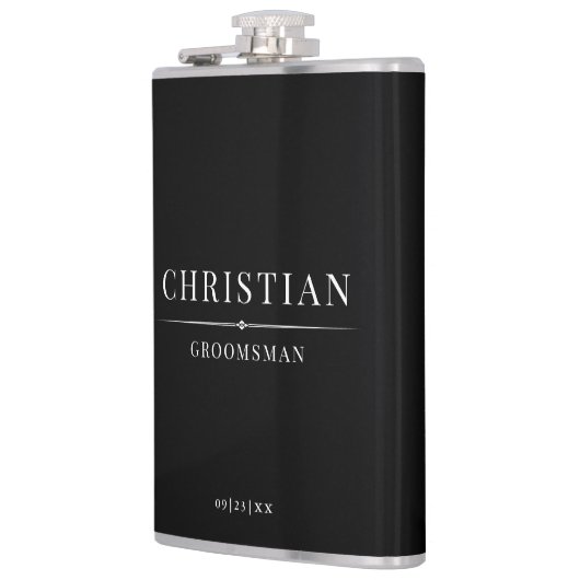 Stijlvolle Moderne Groomsmen Gifts Eenvoudig Elega Heupfles (Links)