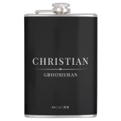 Stijlvolle Moderne Groomsmen Gifts Eenvoudig Elega Heupfles (Voorkant)