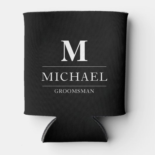 Stijlvolle Moderne Groomsmen Gifts Monogram Beste  Blikjeskoeler (Voorkant)