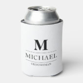 Stijlvolle Moderne Groomsmen Gifts Monogram Beste  Blikjeskoeler (Blikje Voorkant)
