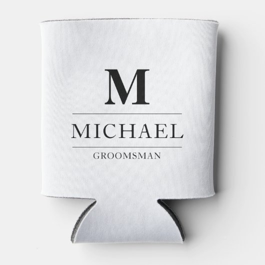Stijlvolle Moderne Groomsmen Gifts Monogram Beste  Blikjeskoeler (Voorkant)