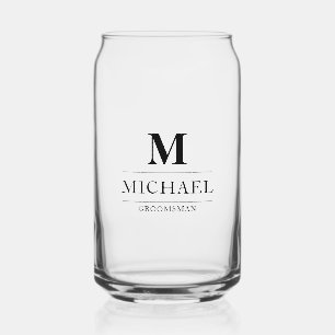Stijlvolle Moderne Groomsmen Gifts Monogram Beste  Blikvorm Glas