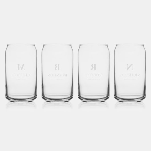 Stijlvolle Moderne Groomsmen Gifts Monogram Beste  Blikvorm Glas (Achterkant)
