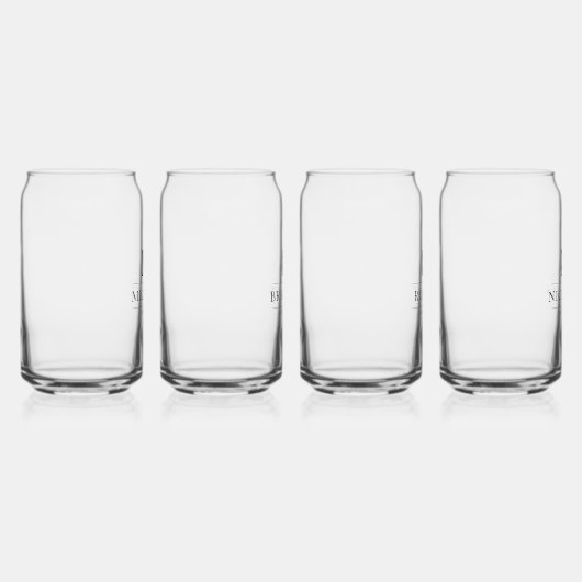 Stijlvolle Moderne Groomsmen Gifts Monogram Beste  Blikvorm Glas (Rechts)