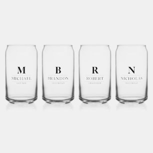Stijlvolle Moderne Groomsmen Gifts Monogram Beste  Blikvorm Glas