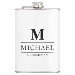 Stijlvolle Moderne Groomsmen Gifts Monogram Beste Heupfles