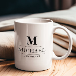 Stijlvolle Moderne Groomsmen Gifts Monogram Beste Koffiemok