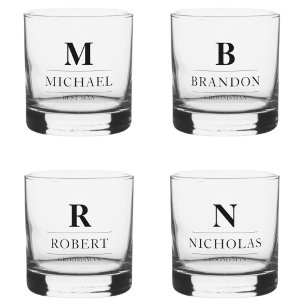 Stijlvolle Moderne Groomsmen Gifts Monogram Beste Whisky Glas