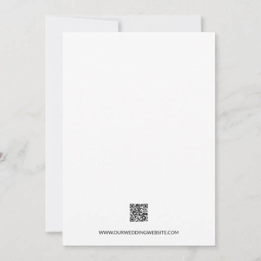 Stijlvolle moderne, handgeschreven QR CODE trouwwe (Achterkant)