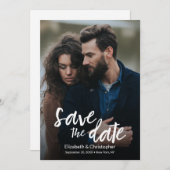 Stijlvolle moderne, handgeschreven QR CODE trouwwe (Voorkant / Achterkant)