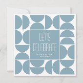 Stijlvolle Moderne Housewarming Party Blauwe Uitno Kaart (Voorkant)