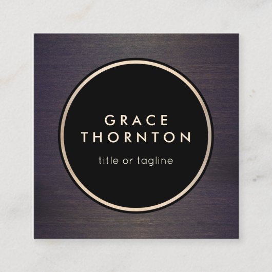 Stijlvolle moderne houten professionele ontwerper vierkante visitekaartje (Voorkant)
