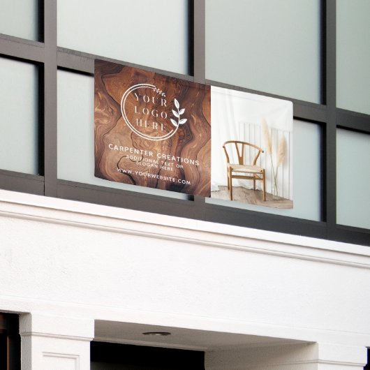 Stijlvolle Moderne Houten Timmermanswerk Construct Spandoek (Buitenkant Gebouw)