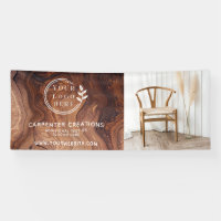 Stijlvolle moderne houten timmerwerk Logo Foto