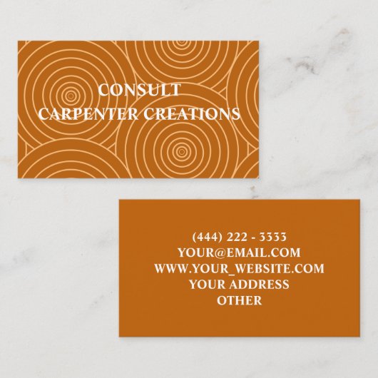 Stijlvolle moderne houten timmerwerk professional visitekaartje (Voorkant / Achterkant)