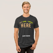 STIJLVOLLE MODERNE HOUTSKOOL BLACK BRANDED Tri-Blend SHIRT (Voorkant volledig)